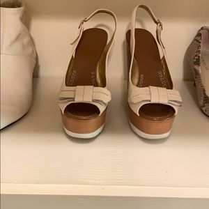 Kate Spade Platform off white and tan leather